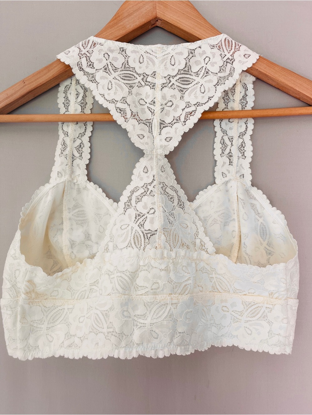 Intimately Free People Lace Racerback Bralette Butter Yellow Size L Boho - Picture 2 of 6